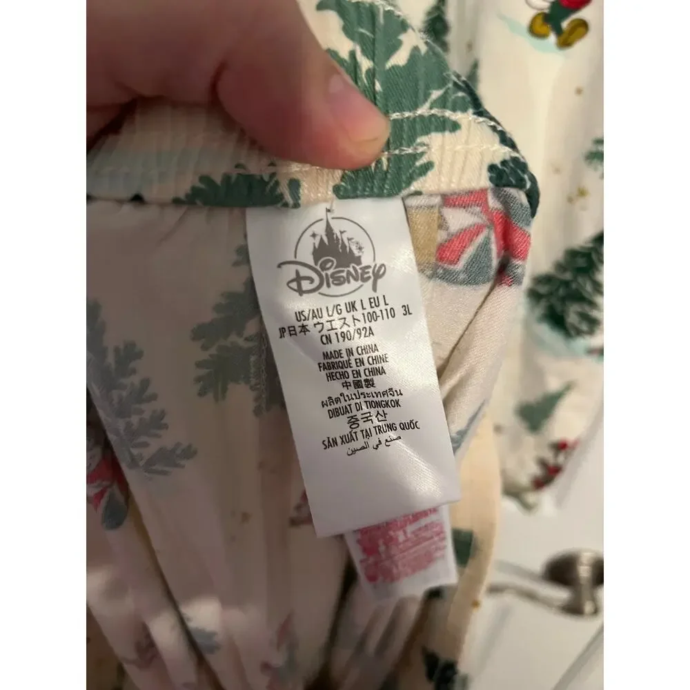 disney Mickey Christmas Pajama Set – Cream Christmas Tree Top & Pants